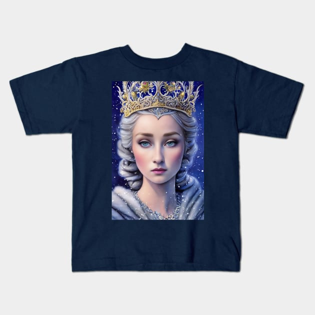 Snow Princess Kids T-Shirt by PurplePeacock